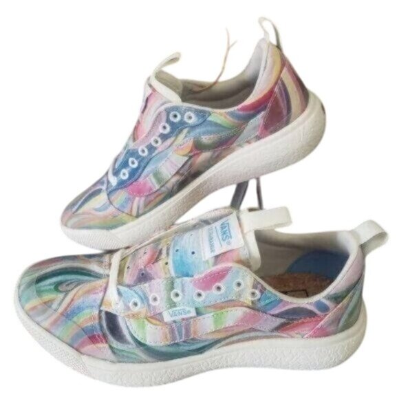 New Vans Ultrarange EXO SE Rainbow Swirl Running Sneakers Size 6.5 Psychedelic - Picture 1 of 9